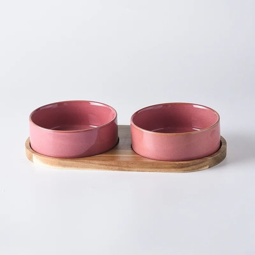 Elevated Ceramic Cat Food Water Bowl AntiTip Neck Protection Feeder For Cats Small Dogs 13