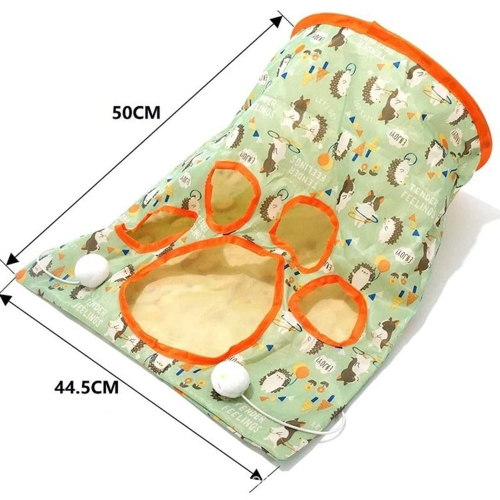 Foldable Crinkle Cat Tunnel Toy With Rolling Dragon Design 8