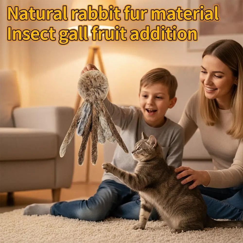 Plush Faux Rabbit Fur Cat Kicker Toy For Interactive Indoor Play 3