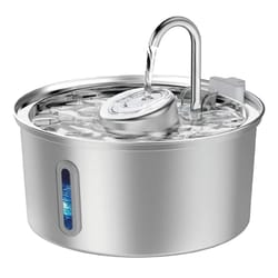 3.2l stainless steel pet water fountain with filter & visible water window