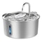 32L Stainless Steel Pet Water Fountain With Filter Visible Water Window 0