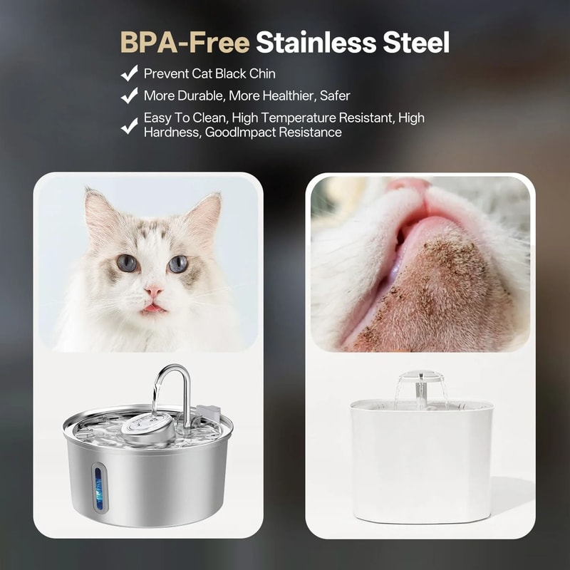 32L Stainless Steel Pet Water Fountain With Filter Visible Water Window 3