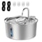 32L Stainless Steel Pet Water Fountain With Filter Visible Water Window 6