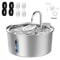 32L Stainless Steel Pet Water Fountain With Filter Visible Water Window 7
