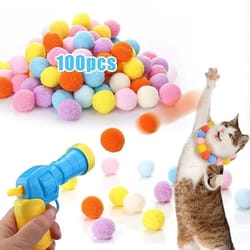 interactive plush ball launcher cat toy gun for indoor play & exercise