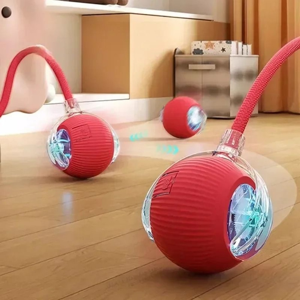 Rechargeable Smart Rolling Cat Ball With Moving Tail Interactive Toy 0