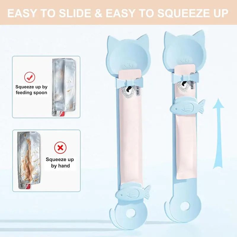 Long Handle Cat Treat Spoon For Lickable Wet Food Puree Feeding 4