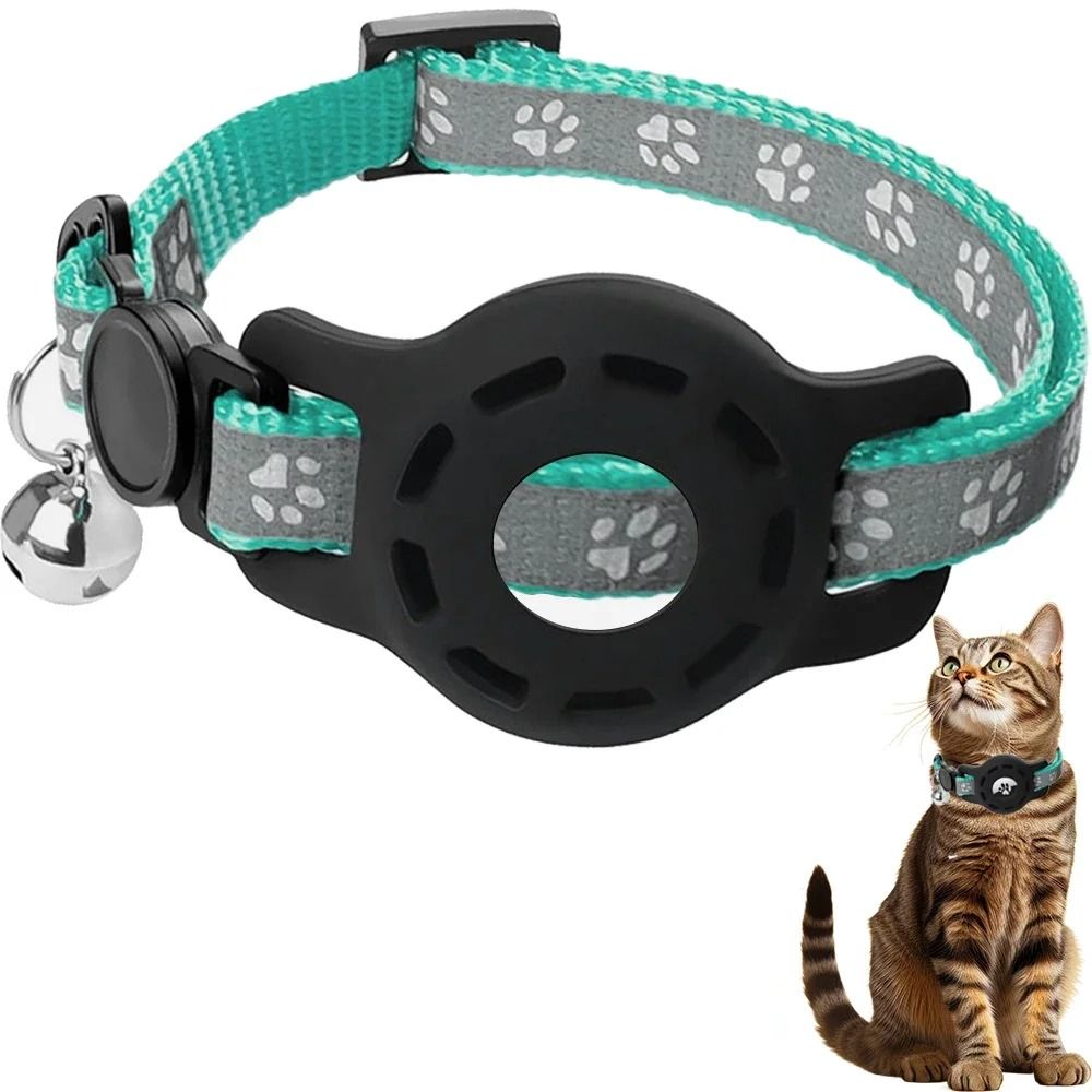 AirTag Cat Collar With Safety Breakaway Buckle Protective Tracker Holder 10