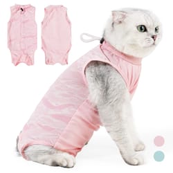 breathable female cat recovery suit for post-surgery healing & wound protection