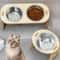 2in1 Elevated Stainless Steel Pet Feeding Bowls With Wooden Stand 0