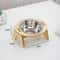 2in1 Elevated Stainless Steel Pet Feeding Bowls With Wooden Stand 6