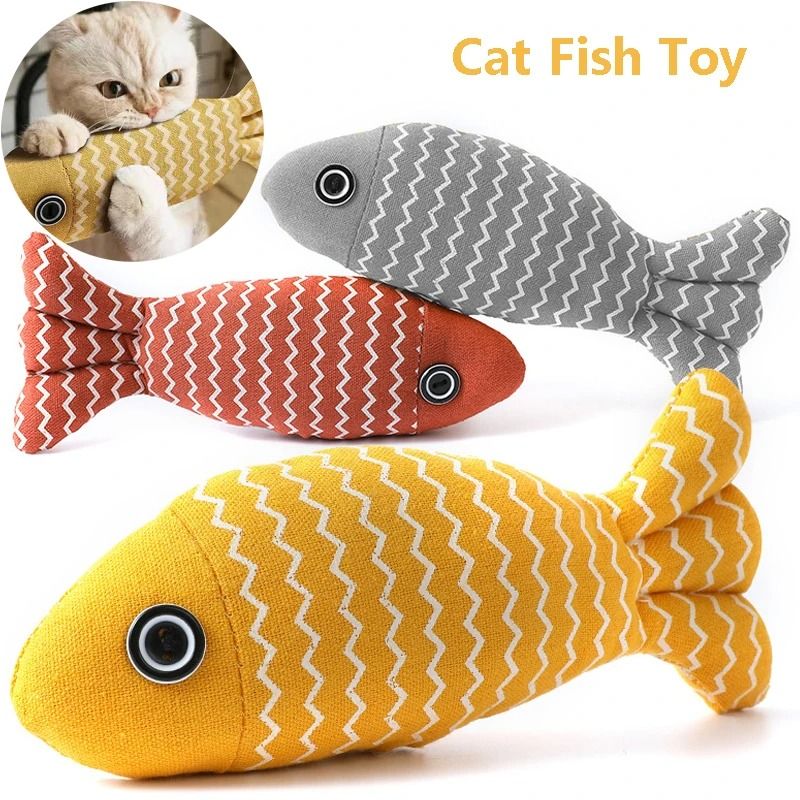 Interactive Plush Fish Cat Kicker Toy For Indoor Cats 1