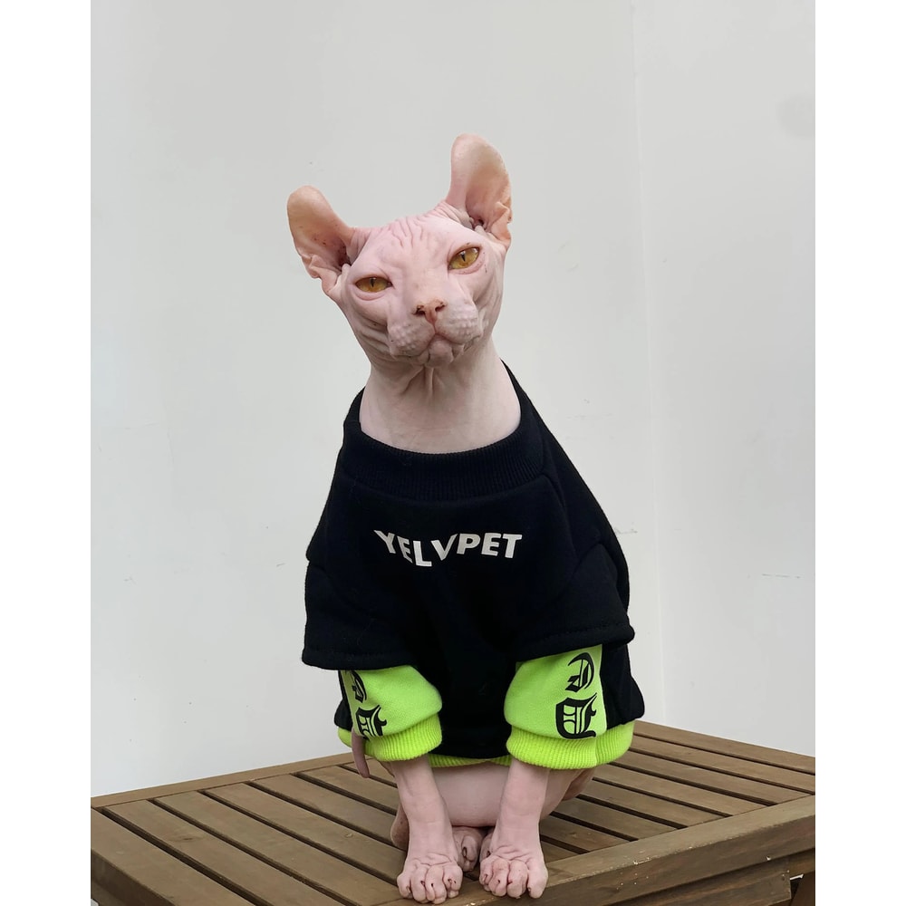 Sphynx Devon Rex Winter Cotton Sweatshirt For Cats Soft Sphynx Cat Clothing Warm Long Sleeve Pet 1