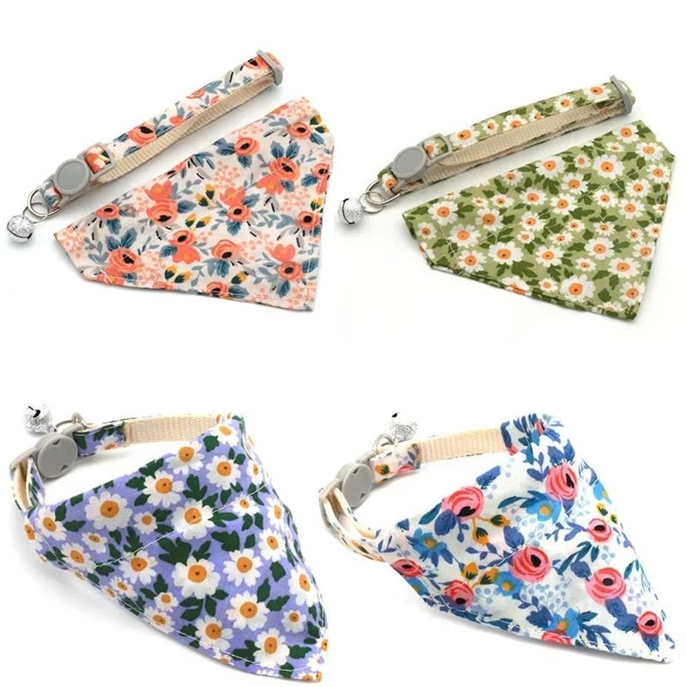 DaisyCharm Adjustable Pet Bandana Collar For Small Dogs Cats 0