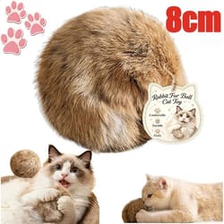 3pcs interactive catnip toy balls – rabbit fur plush chasing toys for active indoor cats