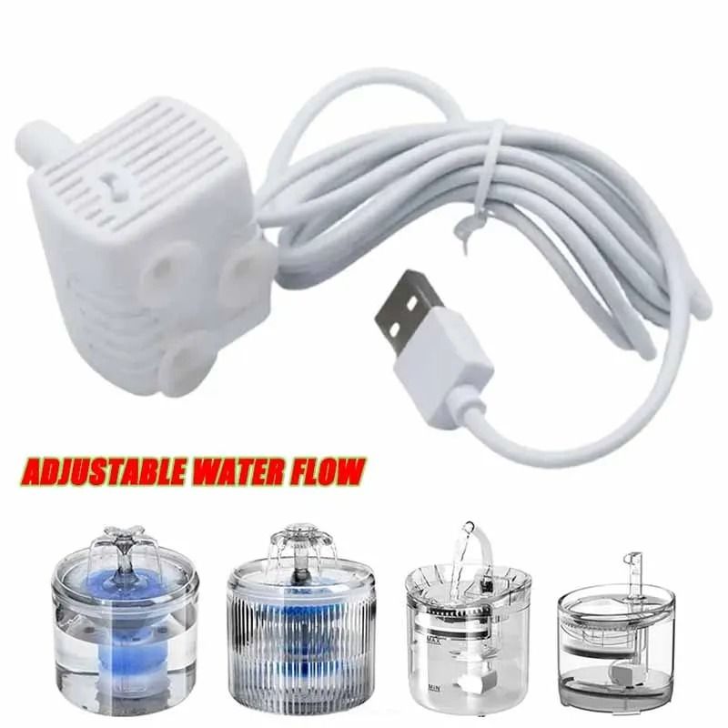 AntiDry Burn Cat Water Fountain Pump Quiet Replacement Motor For Pet Drinking Fountains 0