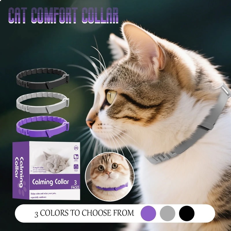 Calming Pheromone Cat Collar Adjustable Anxiety Relief Collar For Cats Small Pets 5