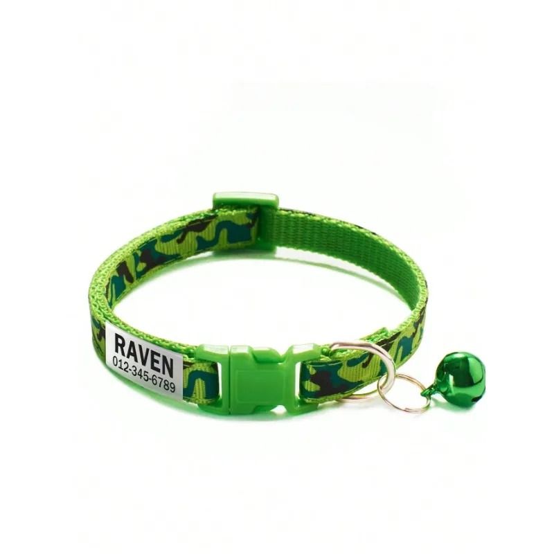 CamoGuard Personalized Pet Collar With Custom Name ID Tag Bell 10