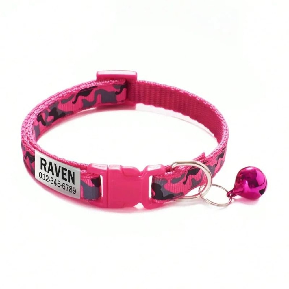 CamoGuard Personalized Pet Collar With Custom Name ID Tag Bell 2