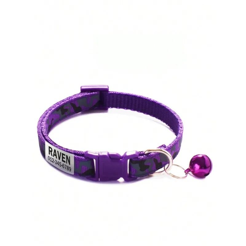 CamoGuard Personalized Pet Collar With Custom Name ID Tag Bell 7