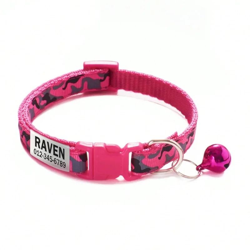 CamoGuard Personalized Pet Collar With Custom Name ID Tag Bell 8