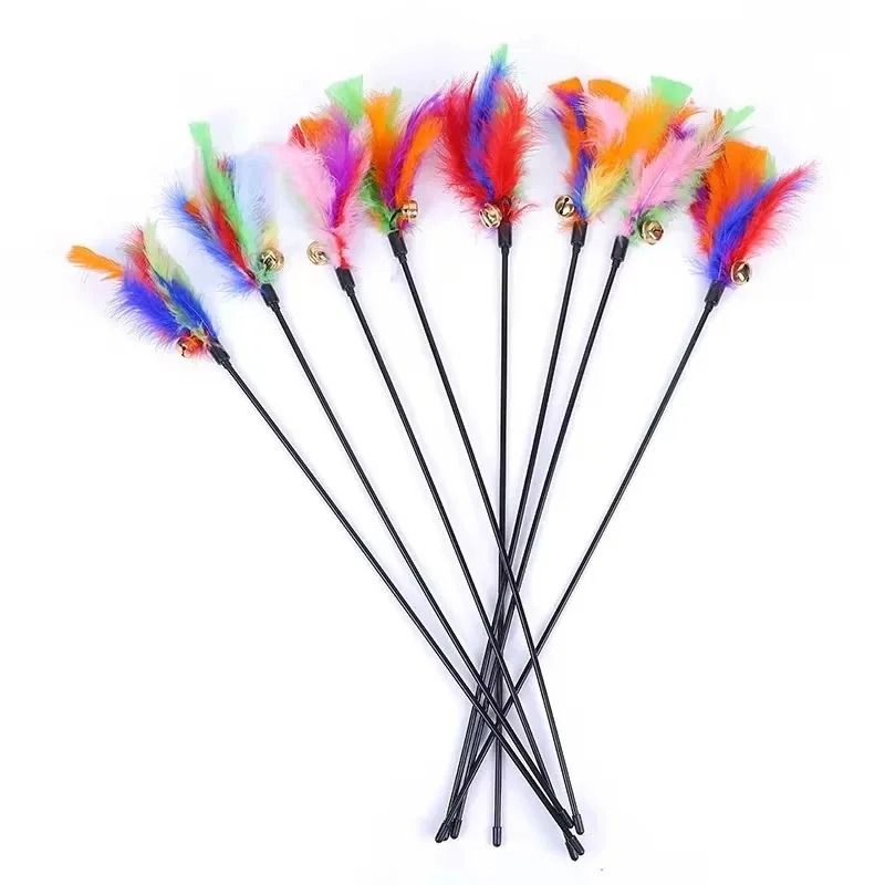 Interactive Cat Teaser Wand Toy Feather Bell Chase Stick For Fun Exercise And Bonding 1