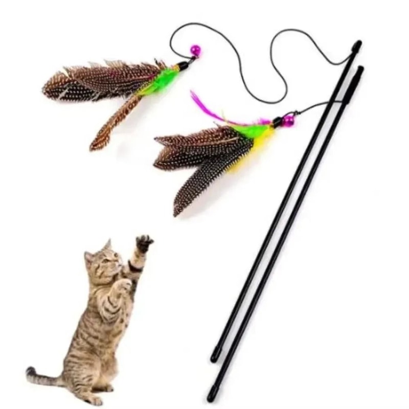 Interactive Cat Teaser Wand Toy Feather Bell Chase Stick For Fun Exercise And Bonding 3