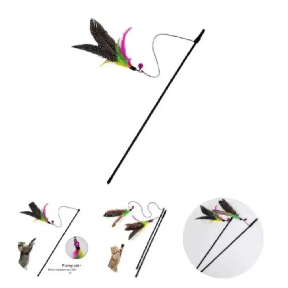 Interactive Cat Teaser Wand Toy Feather Bell Chase Stick For Fun Exercise And Bonding 4
