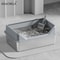 KEMORELA XL Stainless Steel Covered Cat Litter Box With High Sides Lid Scoop 0