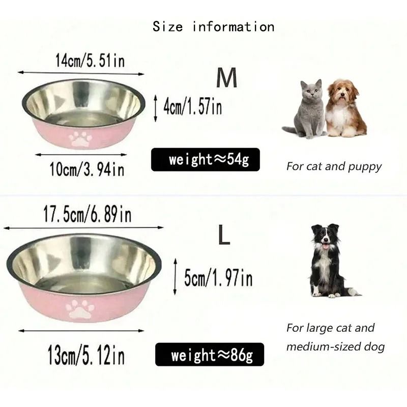 NonSlip Stainless Steel Pet Bowl Durable Feeding Water Dish For Cats And Dogs 5