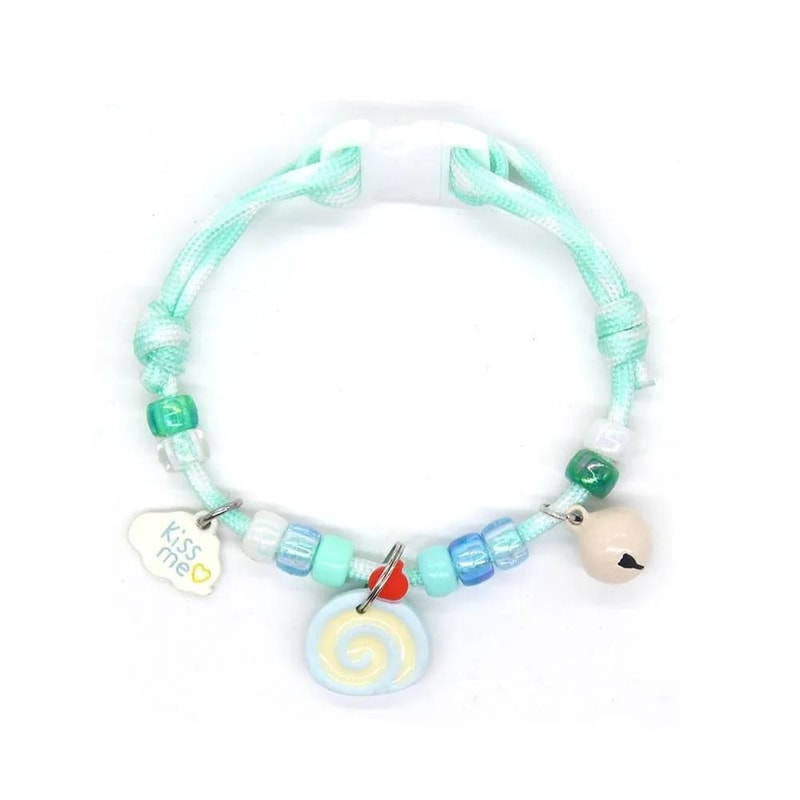 Colorful Braided Cat Collar With Bell Adjustable Pet Necklace For Cats Kittens Puppies 6