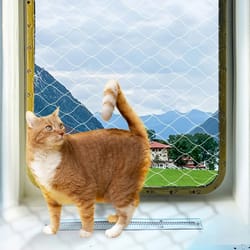 transparent cat safety net – balcony & stair protective barrier to prevent pet falls and escapes