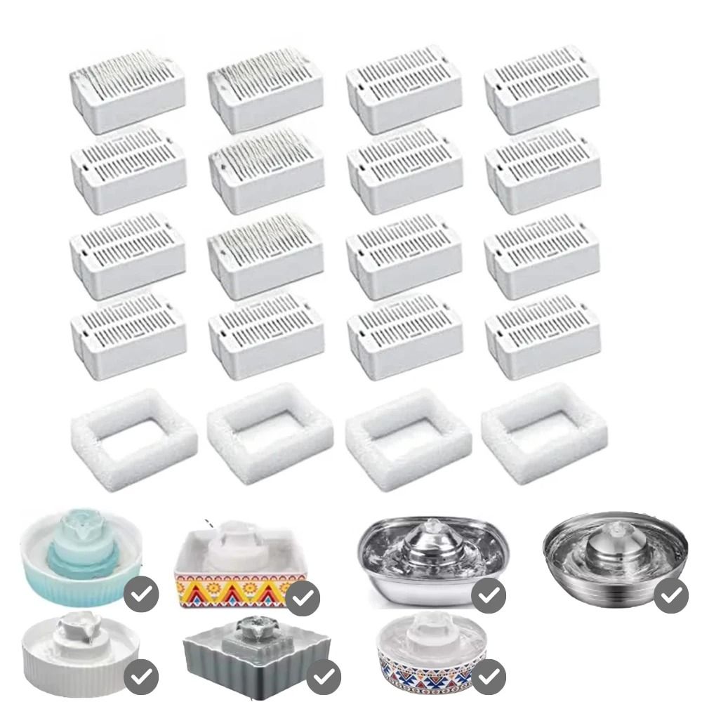 816 Pack Cat Water Fountain Filters With Foam PreFilters Activated Carbon Replacement Filter Set F 0