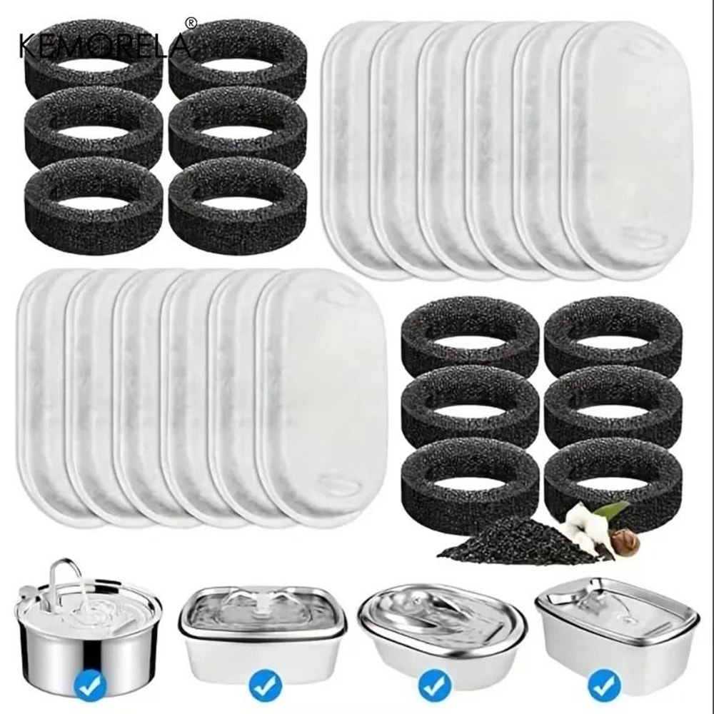 Triple Filtration Cat Water Fountain Replacement Filters For 108oz32L Pet Fountains 0
