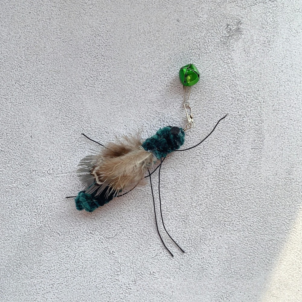 Interactive Insect Cat Wand Refills Plush Feather Bug Teaser Toy Replacement Set 3