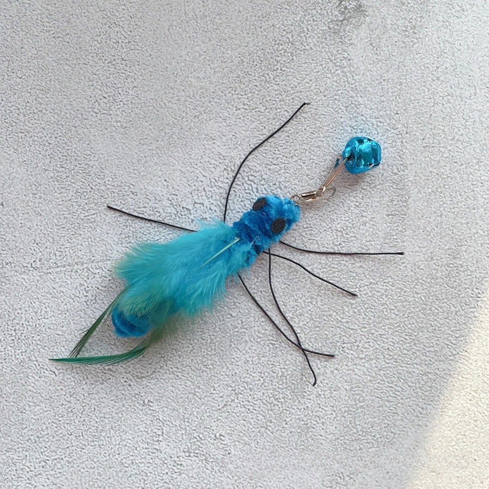 Interactive Insect Cat Wand Refills Plush Feather Bug Teaser Toy Replacement Set 4