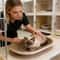 Large Corrugated Cat Scratcher Bed With Oval Lounge Design For Indoor Cats 4