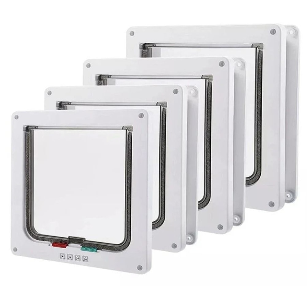 Weatherproof 4Way Locking Cat Door For Interior Exterior Doors Pet Flap For Cats Up To 20 Lbs 3