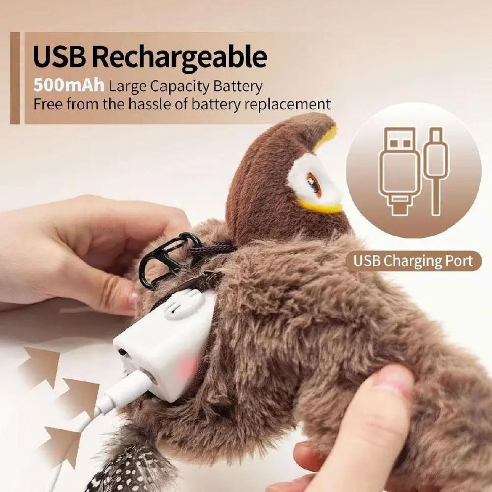 Interactive Flapping Bird Cat Toy With Catnip Rechargeable Chirping Flying Bird For Indoor Cats 3