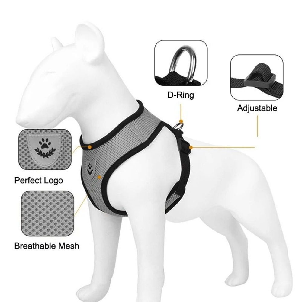 EscapeProof Reflective Cat Harness And Leash Set Adjustable Kitten Vest For Outdoor Walking 4