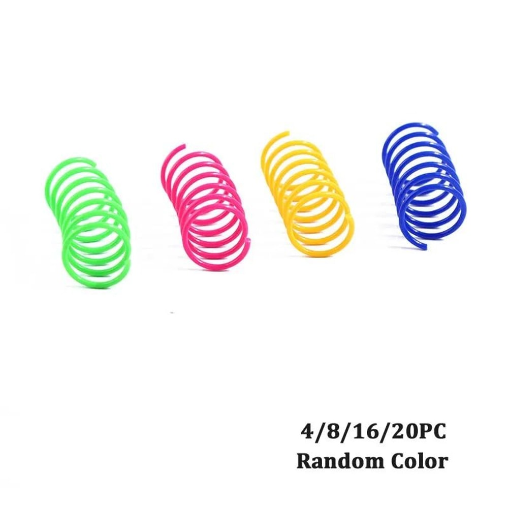 Colorful Spiral Spring Cat Toy Set Interactive Bouncy Chase Chew Toys For Kittens 6