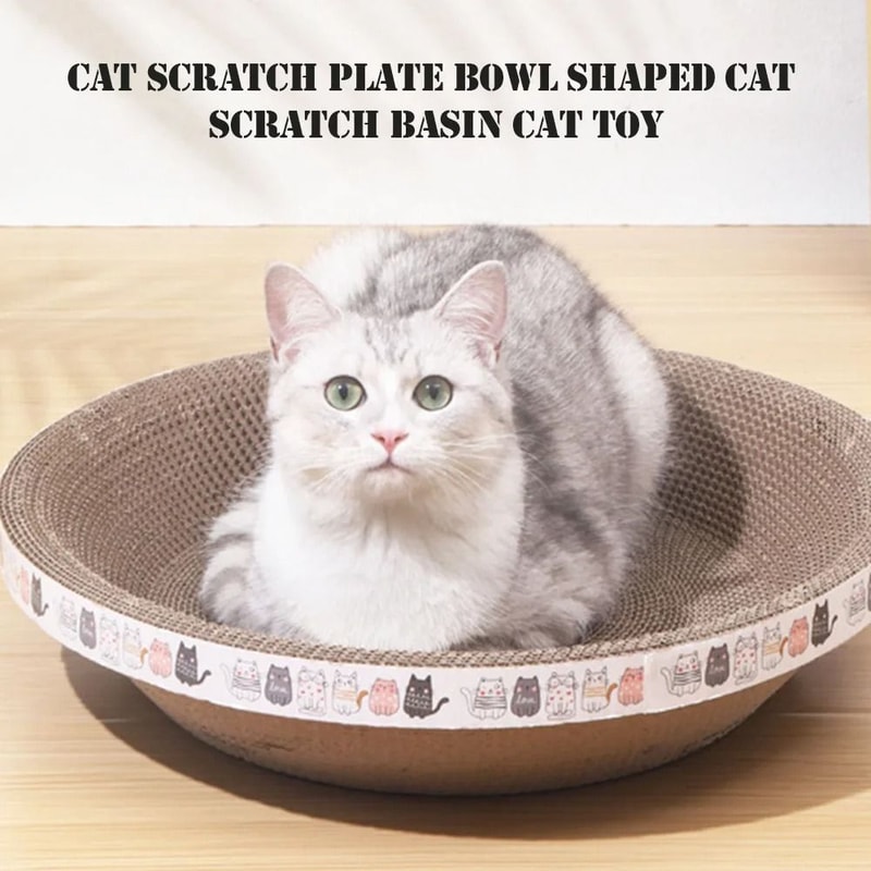 Round Corrugated Cat Scratcher Bed For Claw Care Lounging Furniture Protection 6