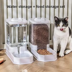 large capacity automatic pet water and food dispenser set