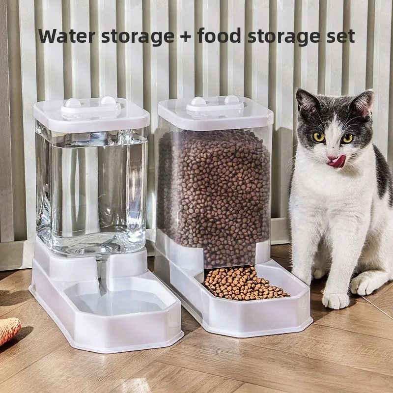 Large Capacity Automatic Pet Water And Food Dispenser Set 0