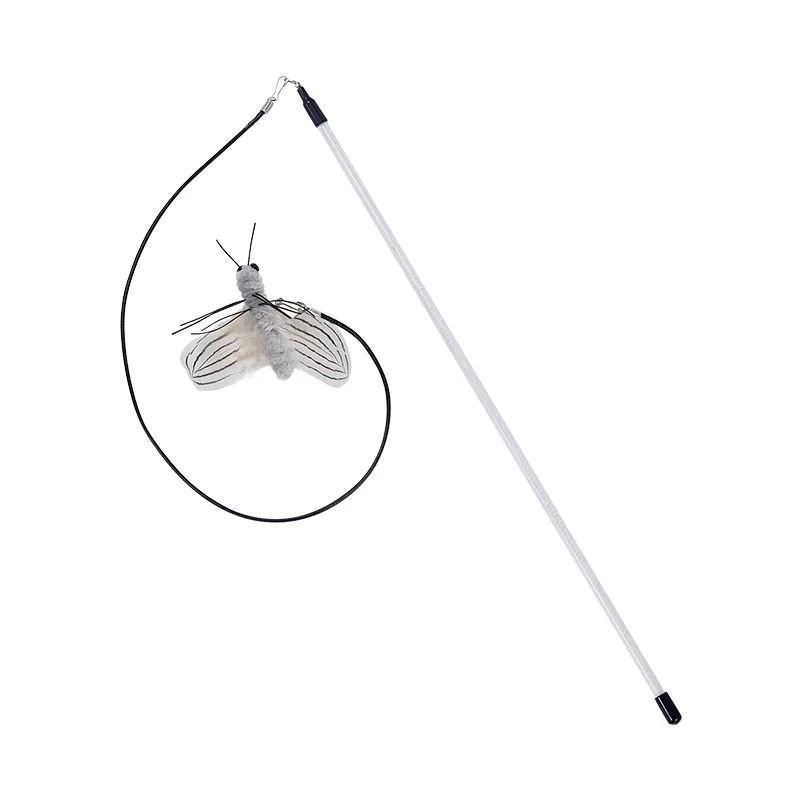 Dragonfly Feather Cat Teaser Wand Toy 8