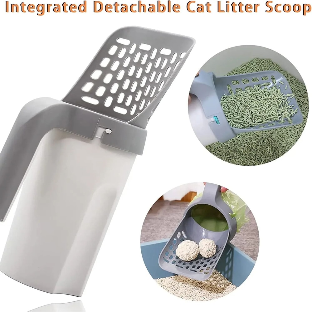 Cat Litter Scoop With Built In Refill Bag Holder 1