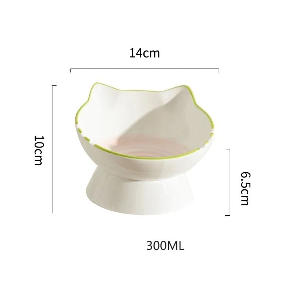 Raised Cat Bowl Elevated Pet Feeding Dish 6