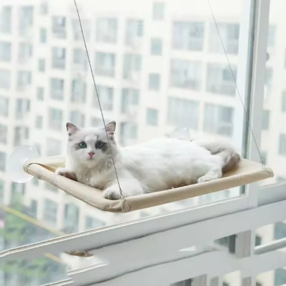 Sunny Window Cat Hammock With 44 Lb Capacity Elevated Hanging Bed Lounge Perch 4