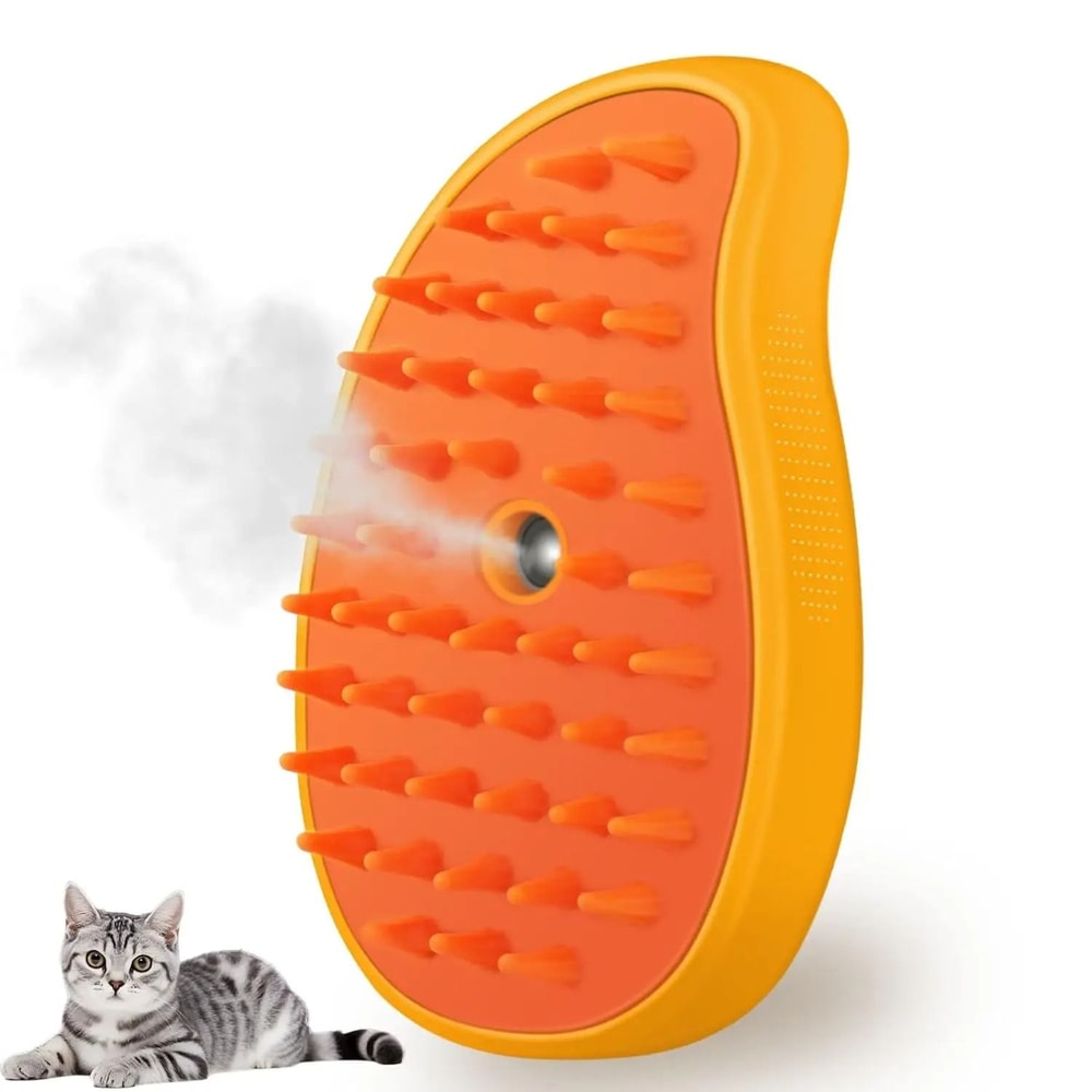 3in1 Steam Pet Grooming Brush With Silicone Massage Comb For Cats Dogs 0