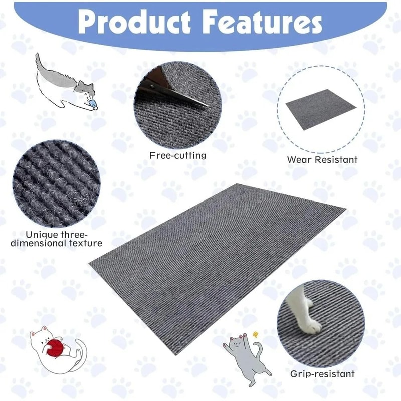 SelfAdhesive Cat Scratch Protection Mat Trimmable Furniture Wall Guard 3